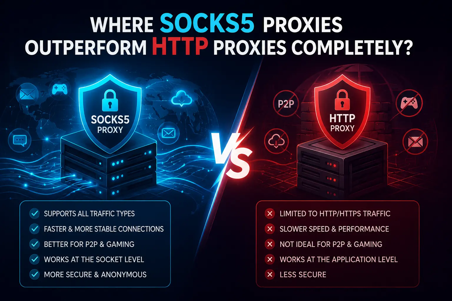 Where SOCKS5 Proxies Outperform HTTP Proxies Completely?